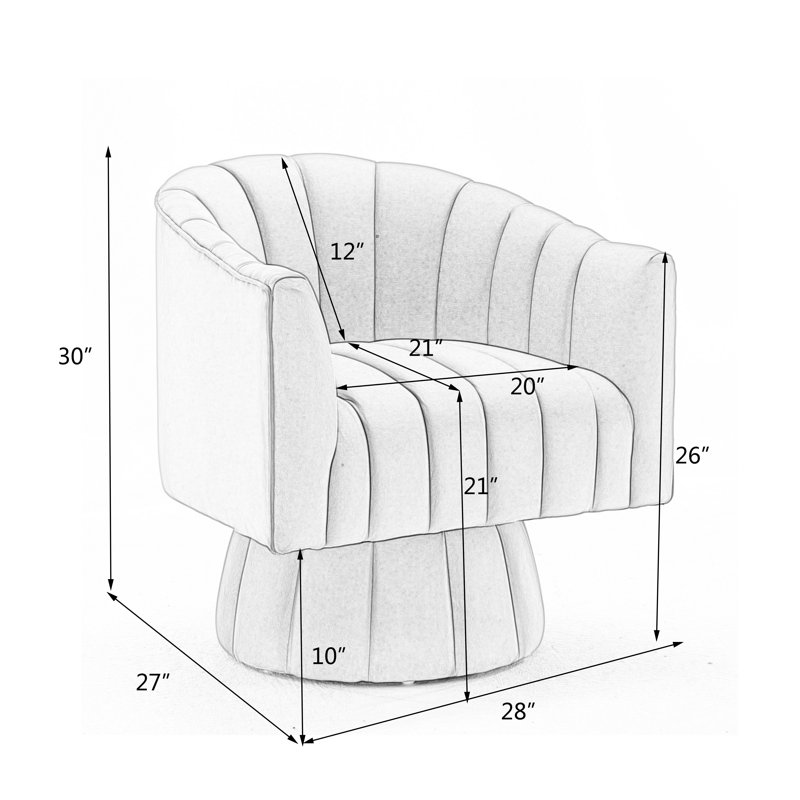 Willa Arlo Interiors Murrow Upholstered Swivel Barrel Chair & Reviews